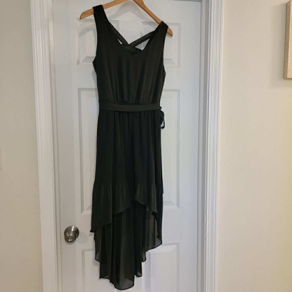 Lily Rose High-Low Sheer Tie Dress Black size small